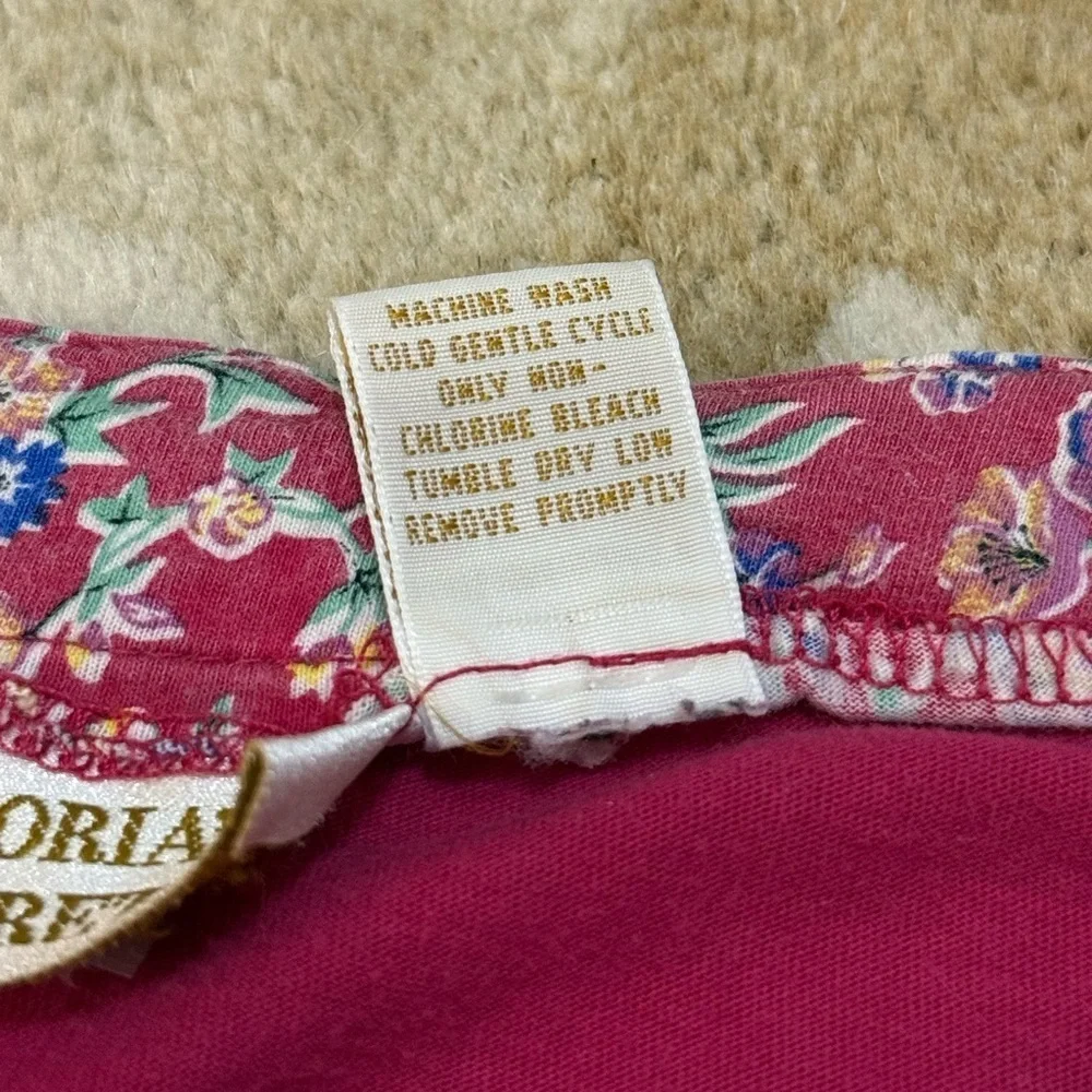 Victoria’s Secret gold label magenta pink floral lined print Henley women’s M/L - Picture 6 of 6